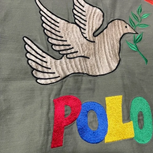 Polo Ralph Lauren womens peace love green military jacket
